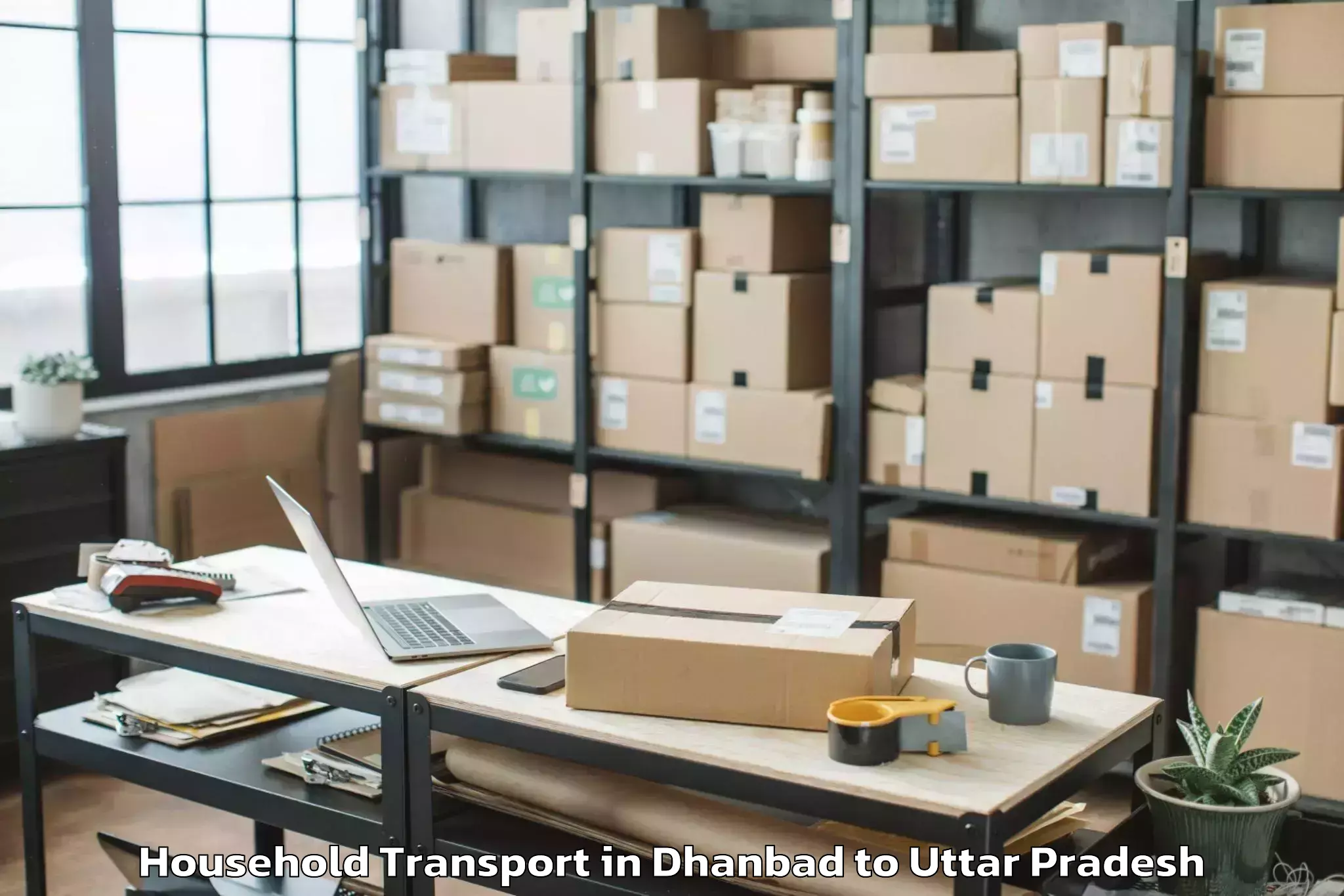 Easy Dhanbad to Malihabad Household Transport Booking